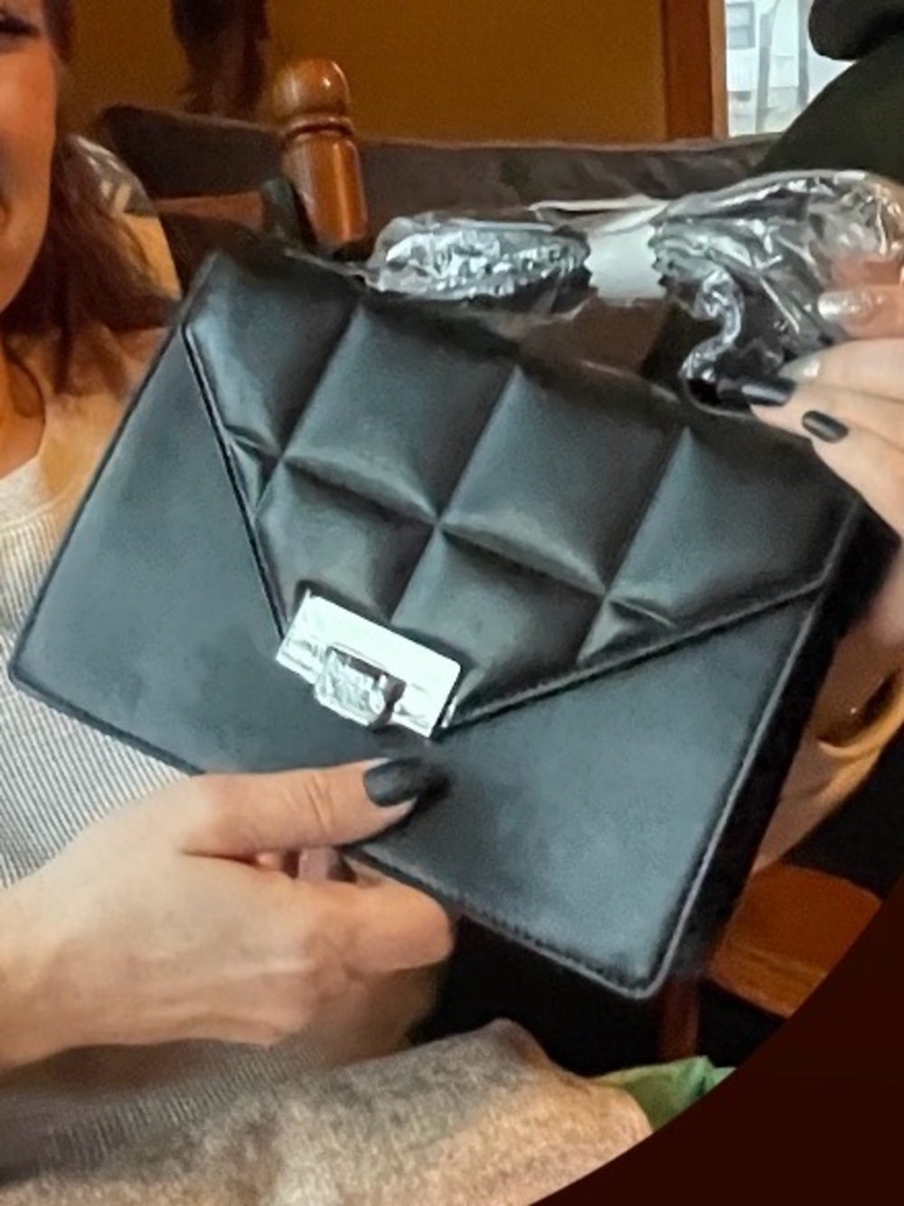 NWT NY&C Black Quilted Envelope Crossbody Bag - Classic Women's Handbag